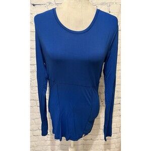 Code Happy Women's Pullover Workwear/Active Wear Top Long Sleeve blue Size S